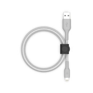 Lightning to USB-A Cable + Strap, Silver Lightning to USB-A Cable + Strap, Silver